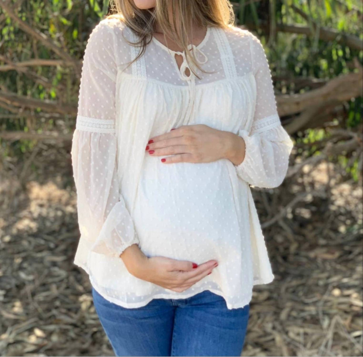 Liv Maternity - Swiss Dot Lace Blouse