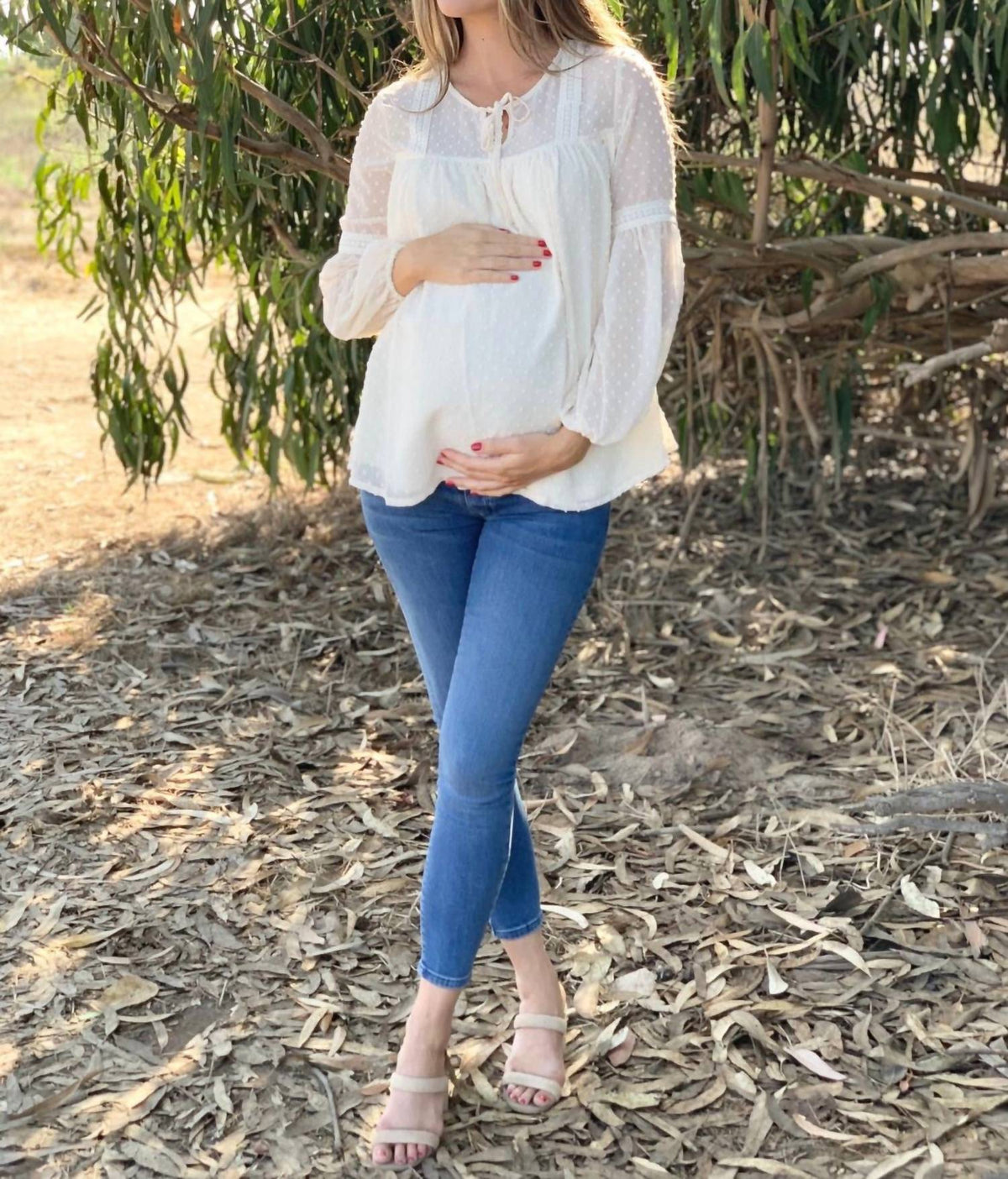 Liv Maternity - Swiss Dot Lace Blouse