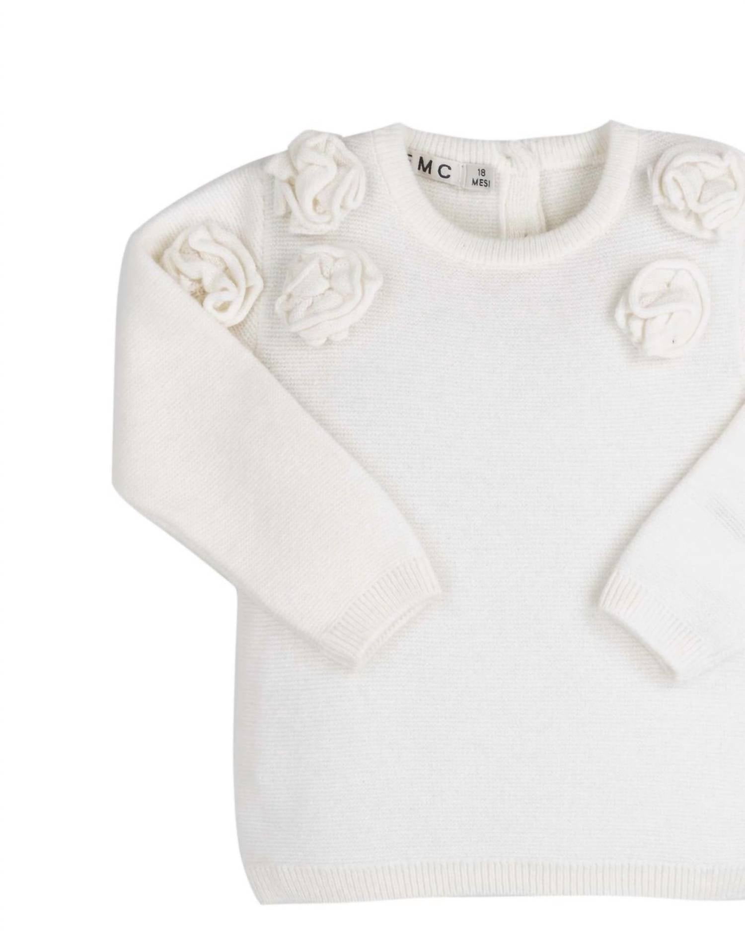 Emc - Girls' Knit Rosette Pullover Sweater