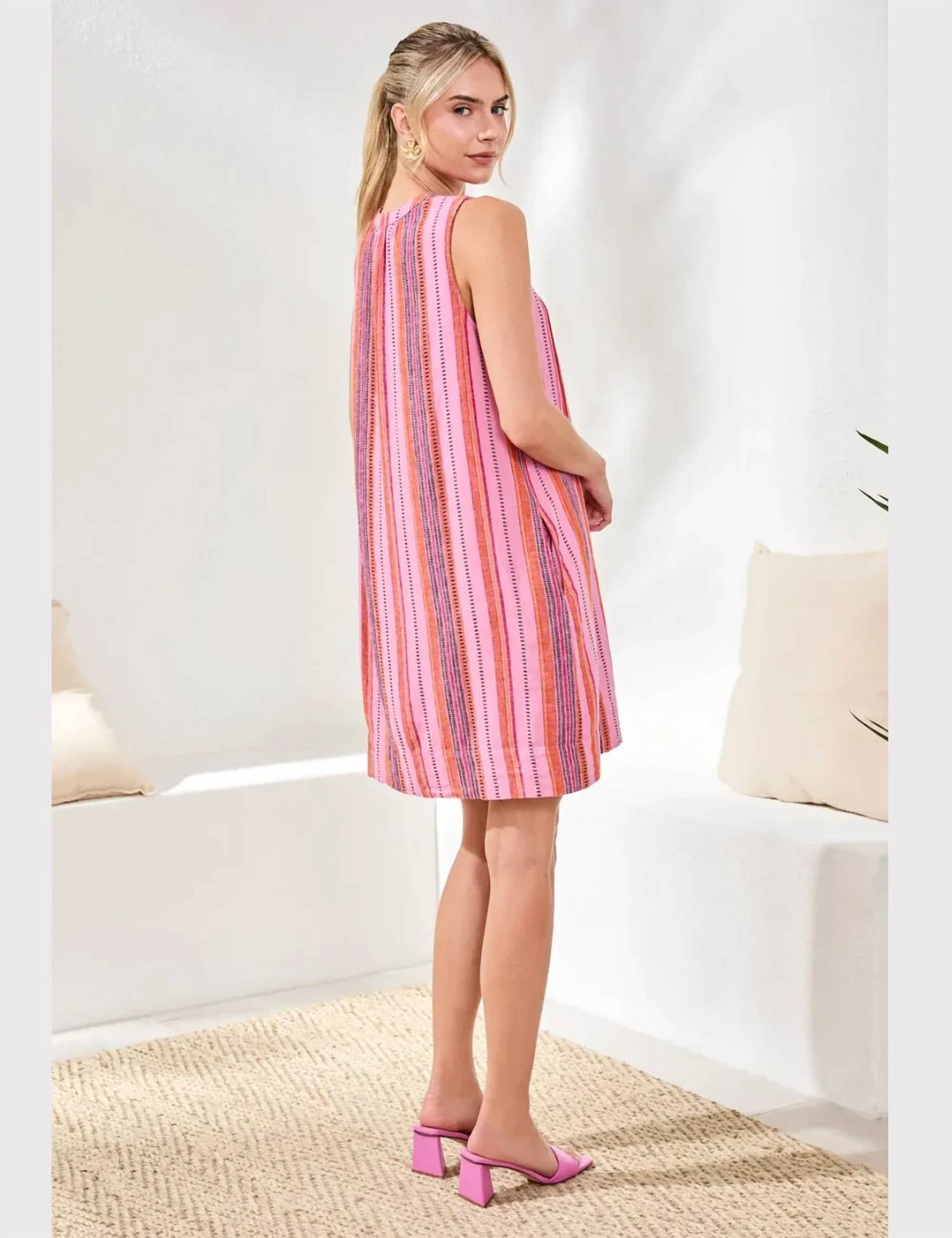 Tribal - Women's Pintuck Linen Mini Dress