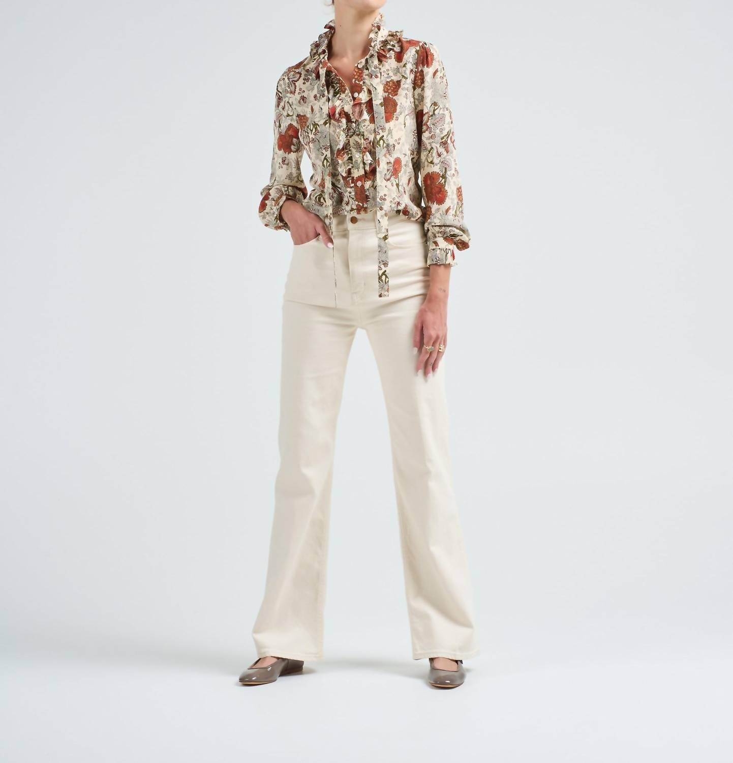 Ulla Johnson - Catroux Silk Long Sleeve Button Front Blouse