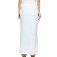 CLOSED Women's Denim Maxi Skirt in white - women's skirt - detail view