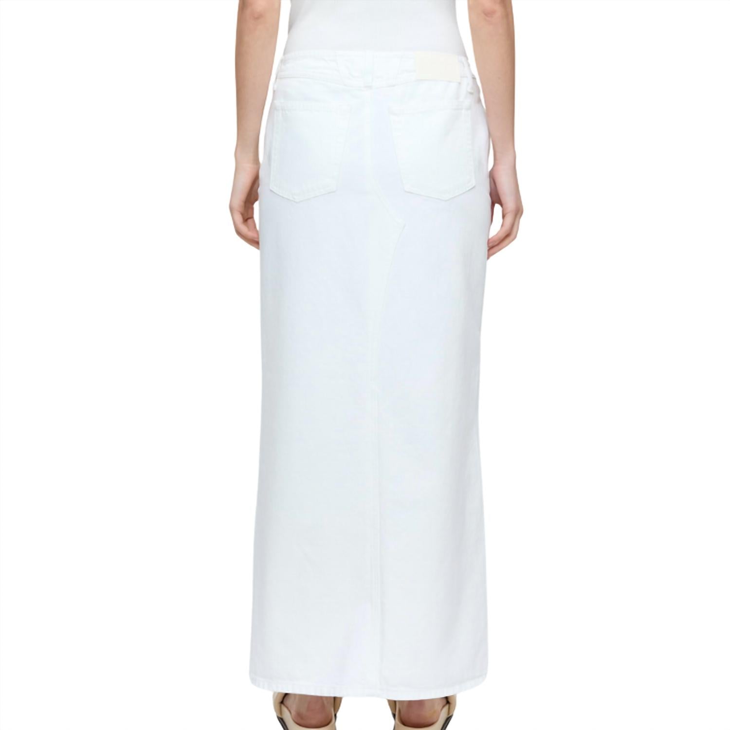 CLOSED Women's Denim Maxi Skirt in white - women's skirt - detail view