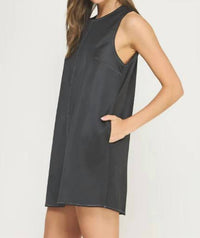 Strut & Bolt - Contrast Stitch Stretch Satin Mini Dress