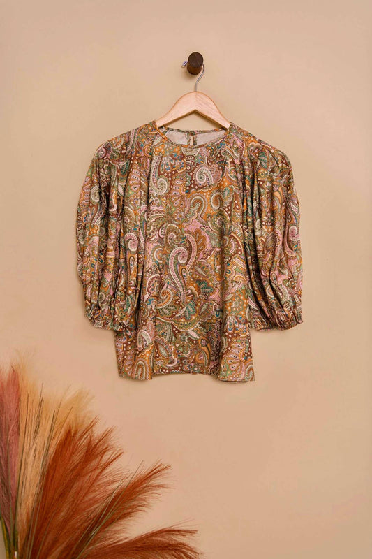 Current Air - Women's Paisley Cottagecore Top