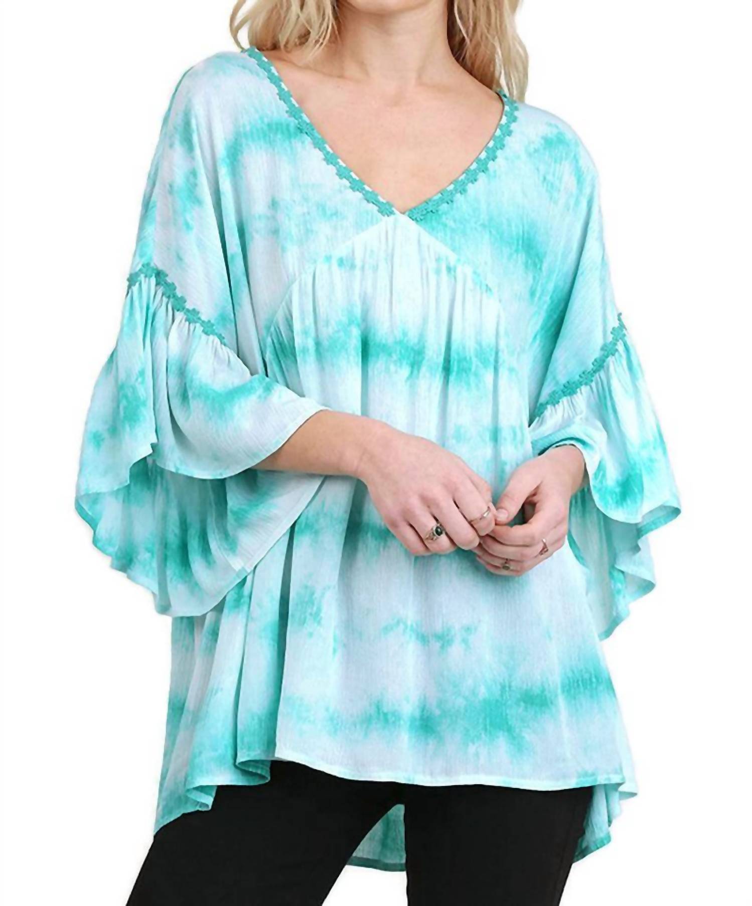 Umgee - V-neck Tie Dye Top