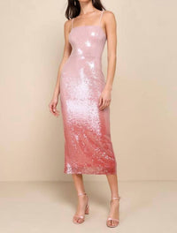 Lulus - Ombre Sequin Sleeveless Midi Dress