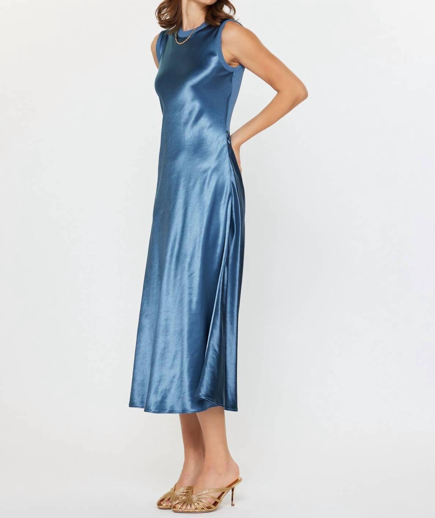 Current Air - Metallic Front Midi Knit Dress