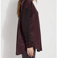 Lysse Token Pullover Satin Top in lava - women's blouse - alternate view