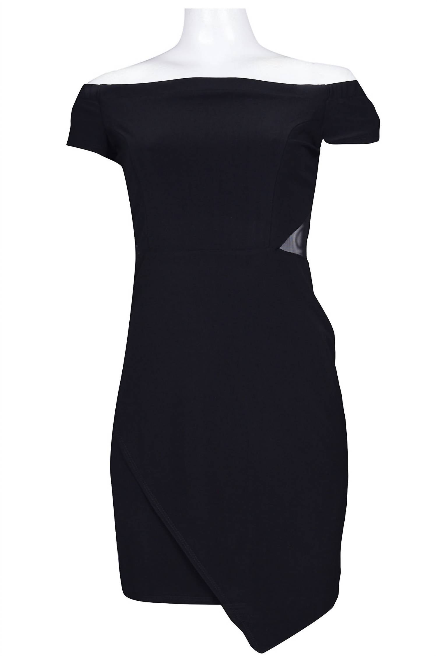 Bebe - Off-the-shoulder Illusion Side Overlap Dress