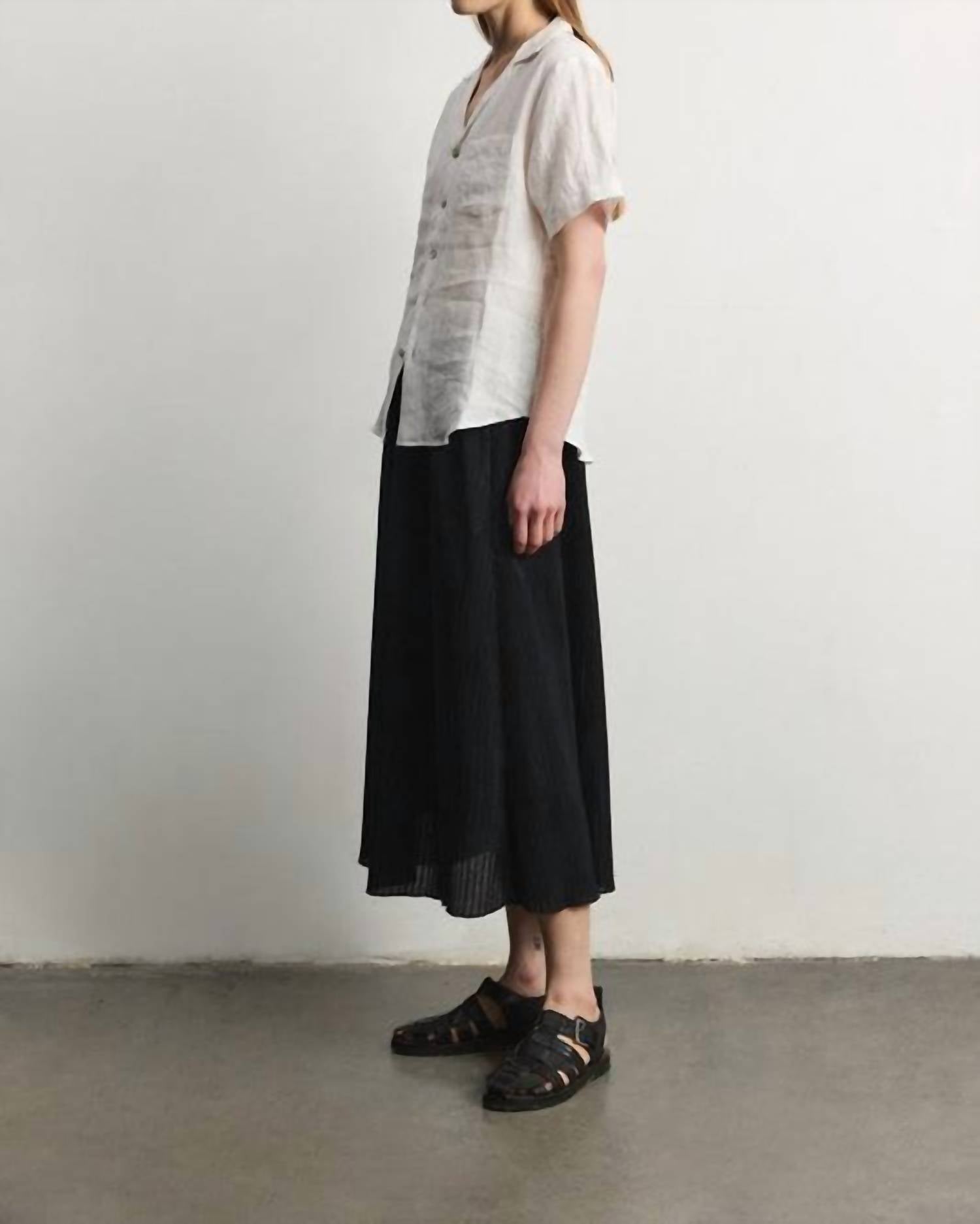 all : row Leslie Plisse Skirt in black - women's skirt - alternate view