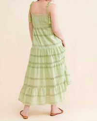Emilia George - Grace Maternity Eyelet Tiered Midi Dress