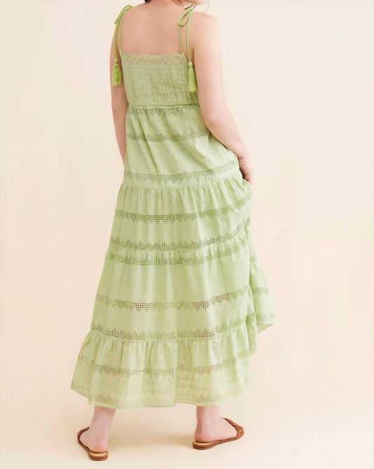 Emilia George - Grace Maternity Eyelet Tiered Midi Dress