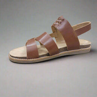 Halsa Footwear Women's Bella Flat Sandals in brown - women's sandal - detail view