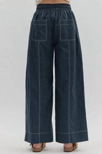 Entro - Penelope High-waist Drawstring Wide-leg Pants