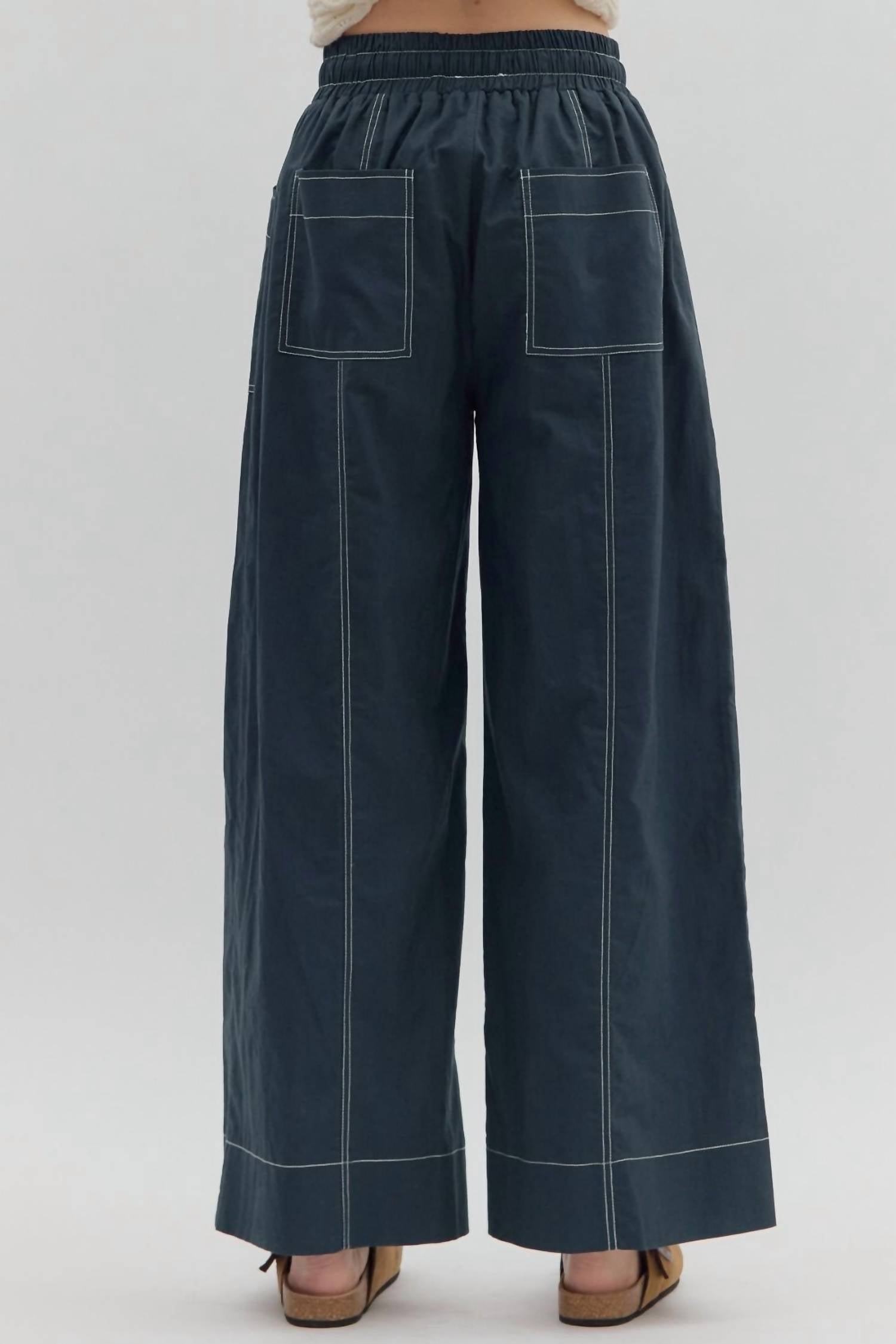 Entro - Penelope High-waist Drawstring Wide-leg Pants