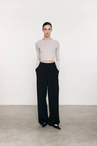 Enza Costa - SILK KNIT LONG SLEEVE TUCK TOP