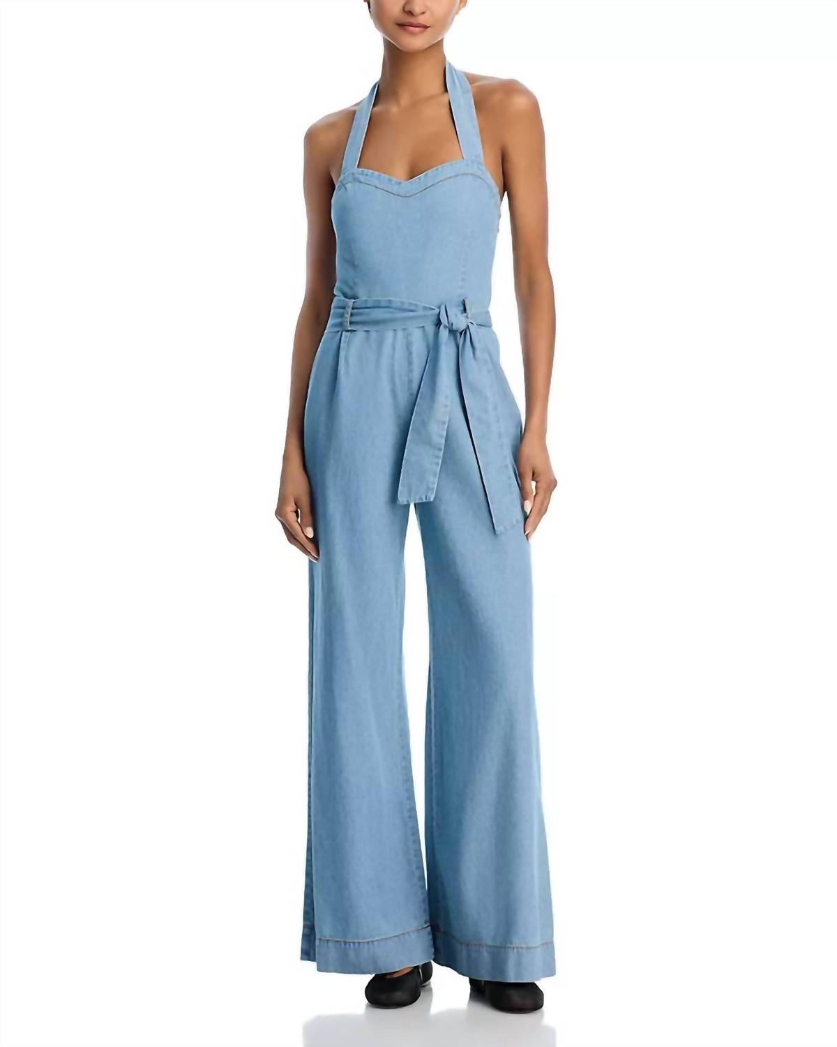 STEVE MADDEN Artie Wide Leg Jumpsuit in bijou blue - women's pants