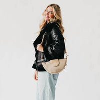 Pretty Simple - Women's Selena Suede Flap Crossbody Bag