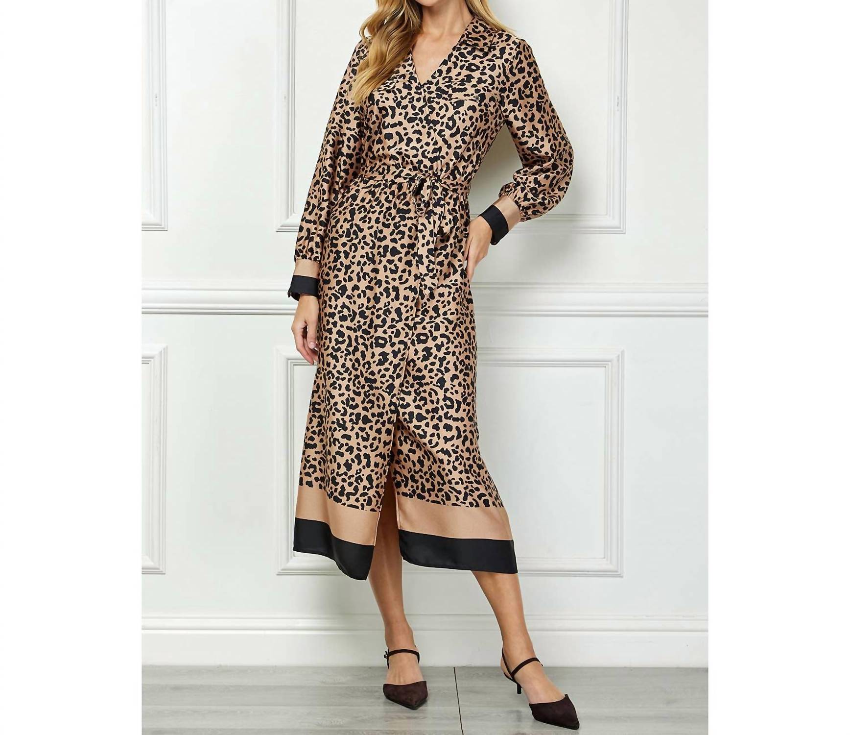 Luxology - Leopard Wrap Midi Dress