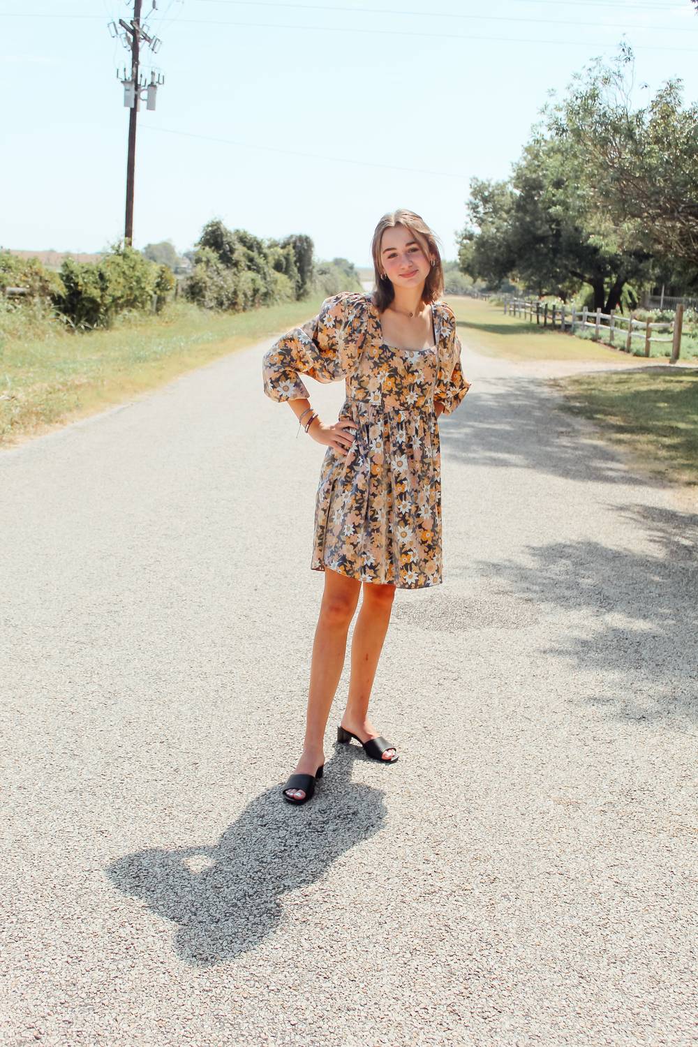 Mittoshop - Shimmer Floral Babydoll Dress