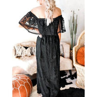 Lace Off Shoulder Maxi Dress