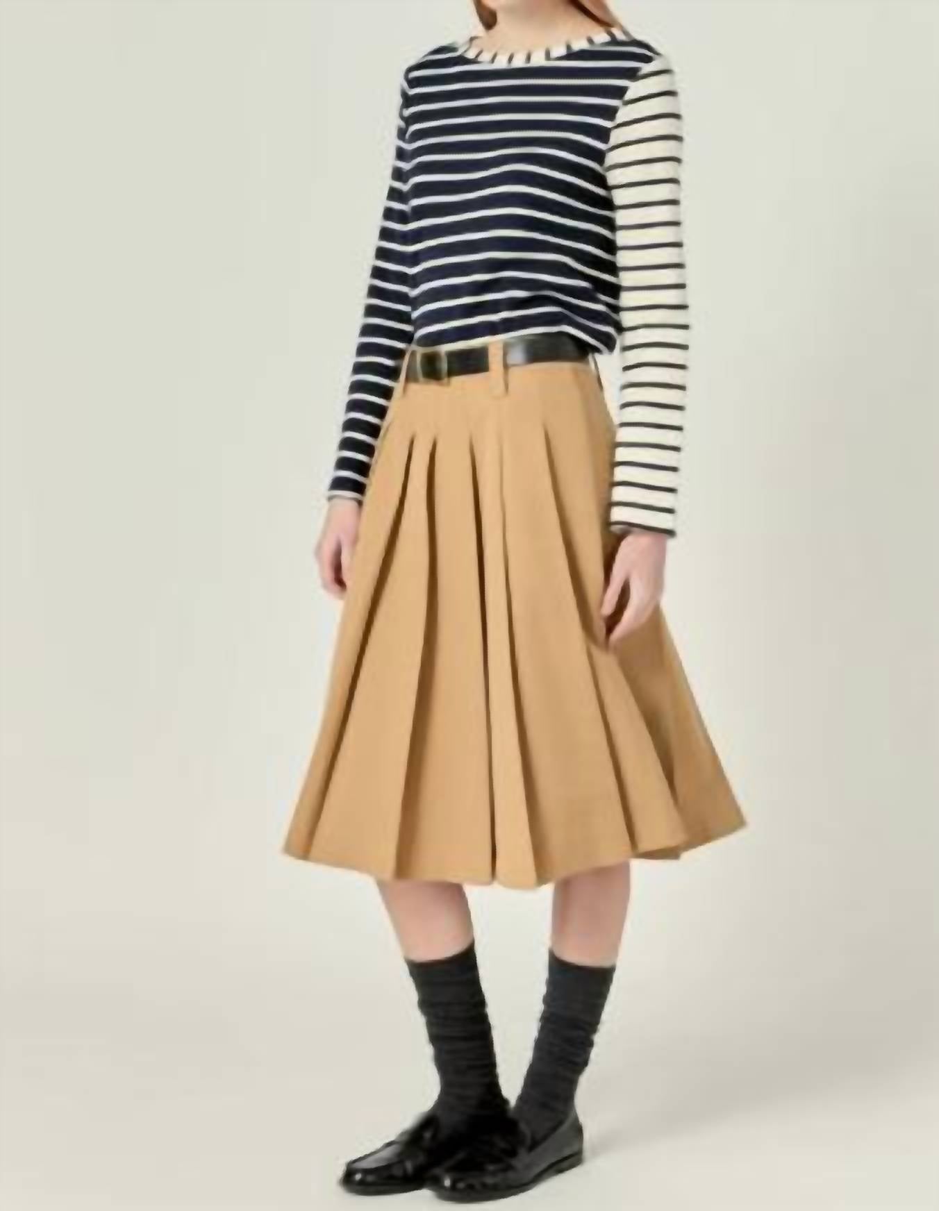 English Factory Stripe Long Sleeve Tee in navy multi - women's long sleeve top - alternate view