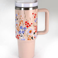 Wall To Wall - Floral Flowers Cottage Print 40 Oz Stainless Steel Insulated Tumbler
