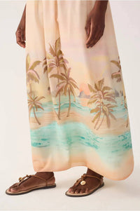 Dress To - Tropical Embroidered Bodice Maxi Dress