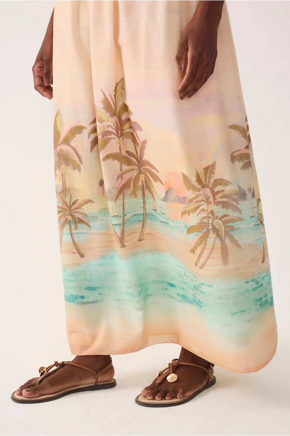 Dress To - Tropical Embroidered Bodice Maxi Dress