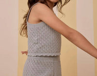 Rylee + Cru Girls Crochet Summer Set in sea foam - item - detail view