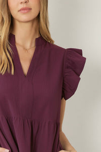 Entro - Ruffled Pocket Tiered Midi Dress