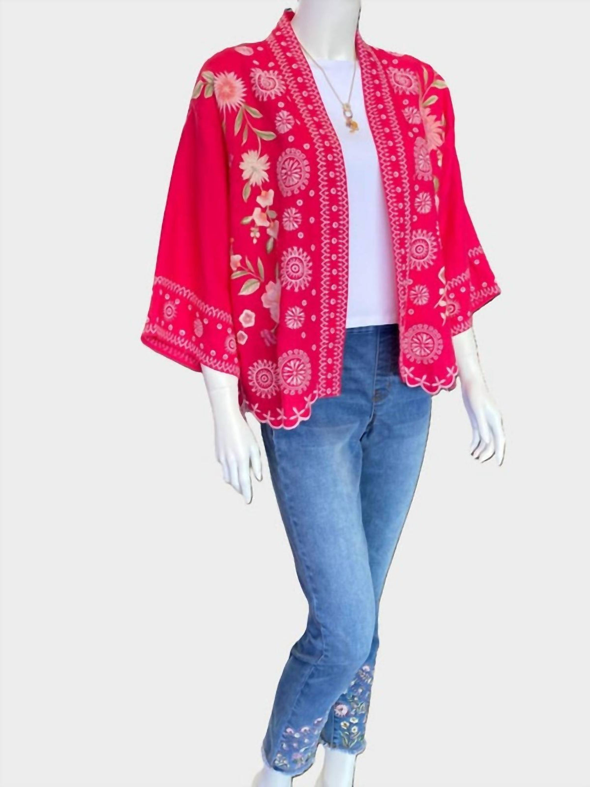 Johnny Was - LINEN CROPPED KIMONO DELLA