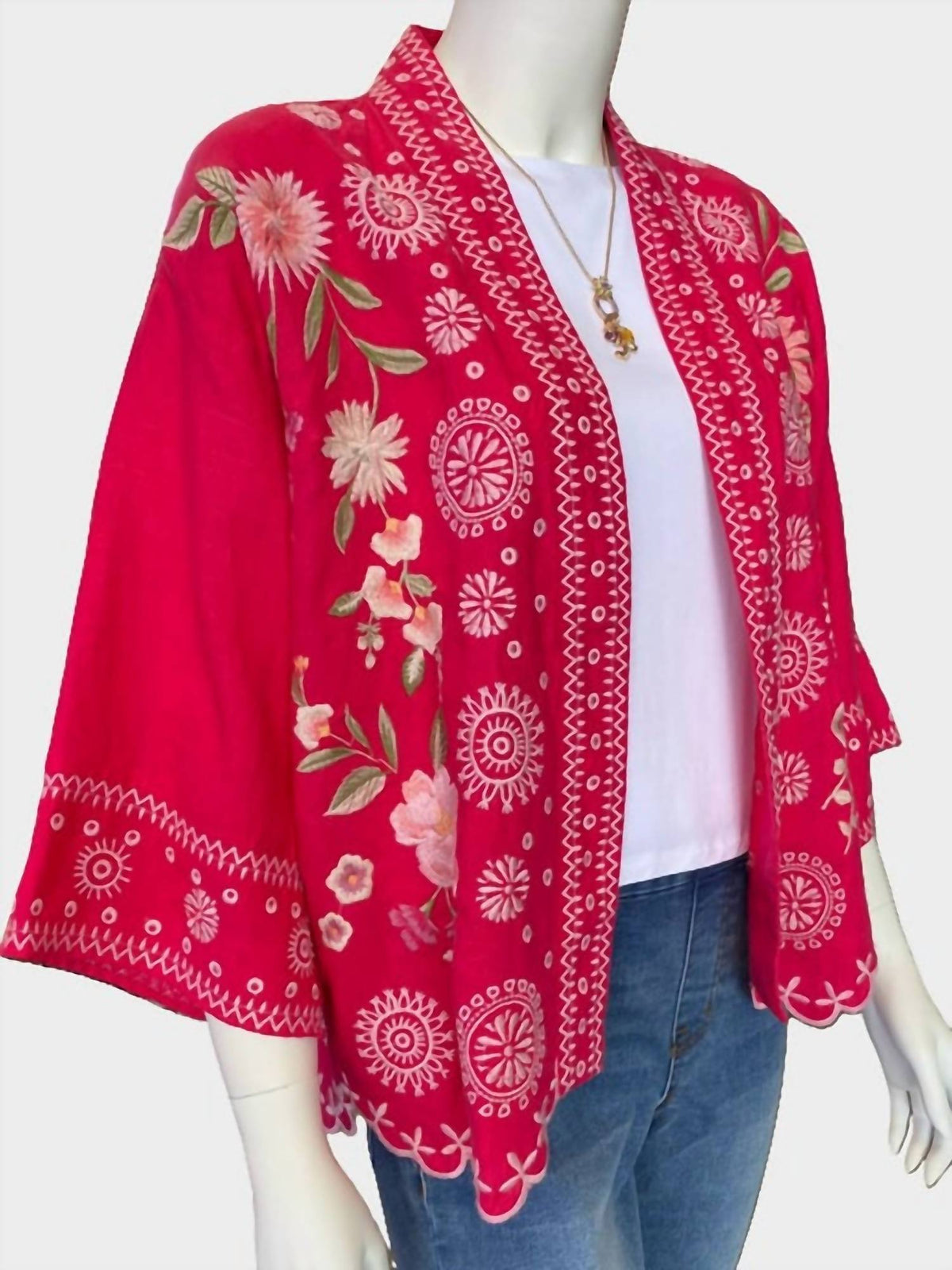 Johnny Was - LINEN CROPPED KIMONO DELLA
