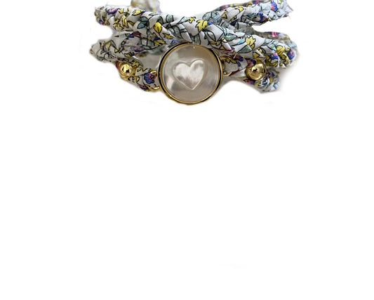 Asha - Heart Daisy Liberty Wrap Bracelet