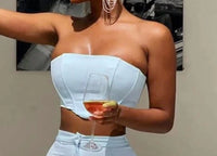 Porshia By Porshia Banks - Opulence Strapless Soft-boned Corset And Flare Pants Set