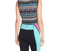 PERSONAL BEST SLEEVELESS GEOMETRIC TANK CROP TOP