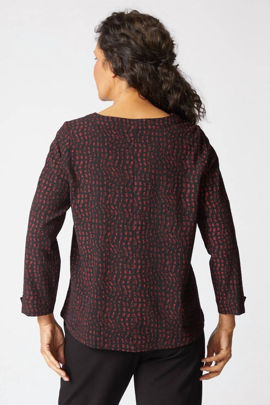 Habitat - Crinkle Crepe Mosaic Button Placket Pullover