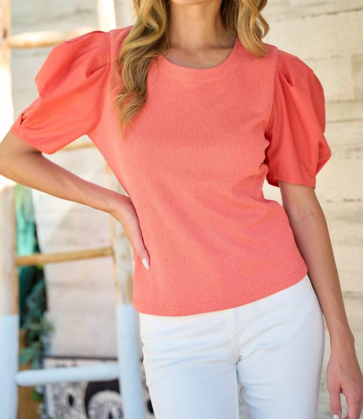 Hailey & Co - Criss Cross Back Short Sleeve Top