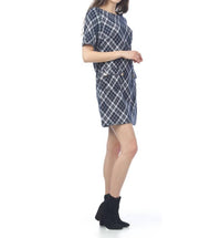 Papillon - Plaid Short Sleeve Sweater Dress