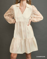 Umgee - V Neck Satin Mini Dress