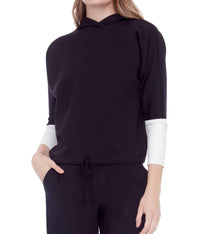 I Love Tyler Madison - Stripped Armband Cropped Hoodie Sweatshirt