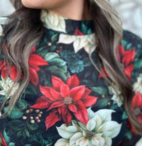 Sterling Kreek - Meet Me Under The Poinsettia Mesh Top