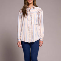 Tribal - Striped Button Up Blouse