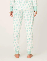 PJ Salvage Snowflake Wishes Jammie Pant in ivory - women's pants - detail view