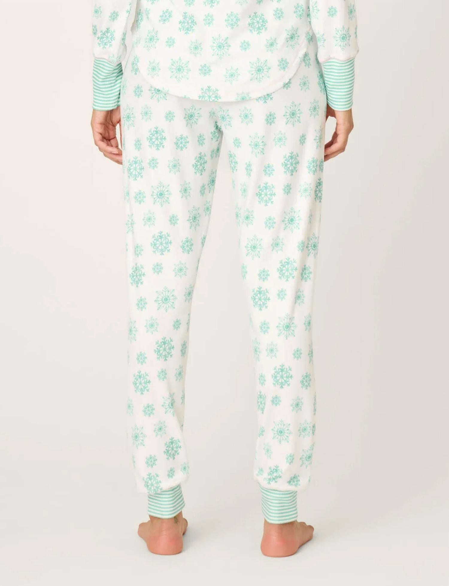 PJ Salvage Snowflake Wishes Jammie Pant in ivory - women's pants - detail view