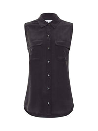 Equipment Sleeveless Slim Signature Top in true black - women's tank top - view 5