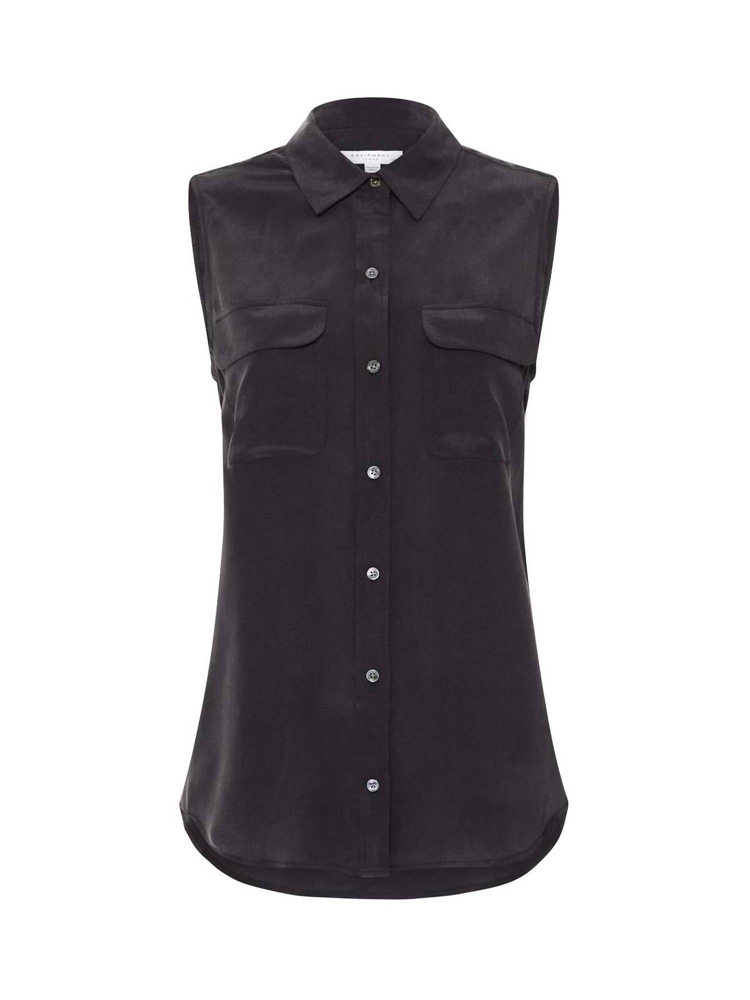 Equipment Sleeveless Slim Signature Top in true black - women's tank top - view 5