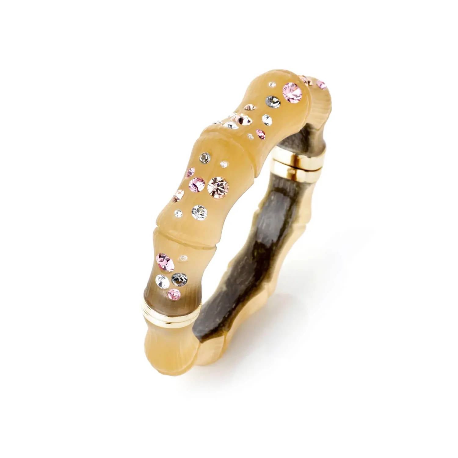 Gold & Honey - Women's Swarovski Crystal Bamboo Bangles