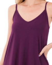Zenana - Reversible Spaghetti Strap Tank Top - Plus